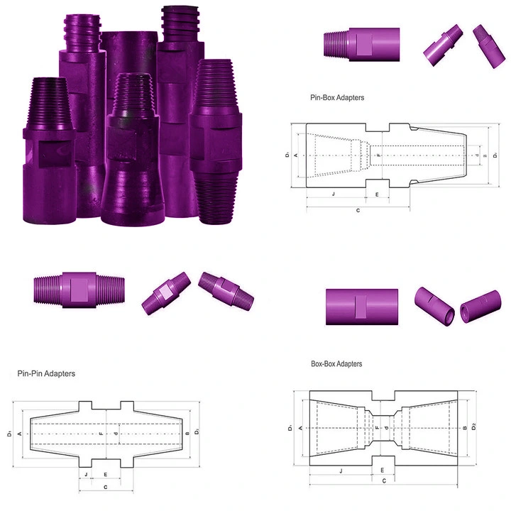 Drill Pipe Crossover Sub Drilling Tool API Standard Crossover Coupling